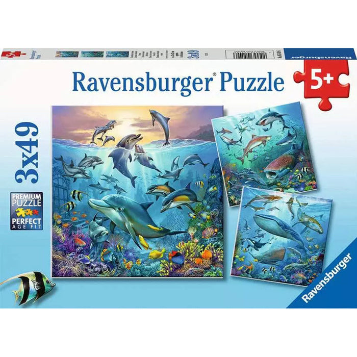 Le monde animal de L'Ocean - 3 Puzzles 49 p